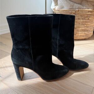 Dolce Vita Black Suede Ankle Boots – Block Heel Size 10